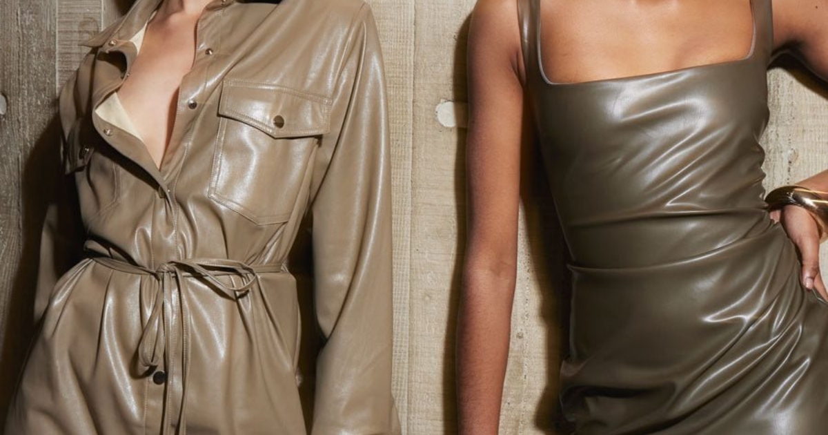 nookie leather dress LOOK Brown
